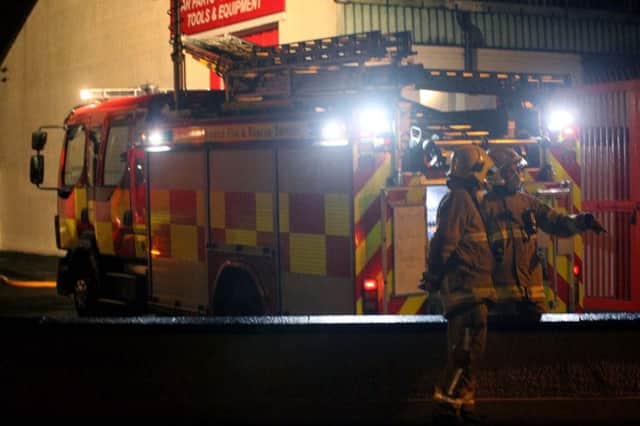 Over 50 firefighters from the North coast prevented a fire spreading to neighbouring oil depot in Coleraine Pic Kevin MCAULEY/MCAULEY MULTIMEDIA