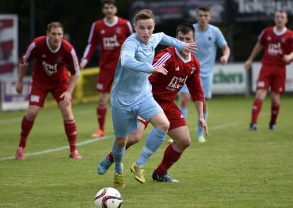 Institute's Aaron Harkin fired home their third goal against Donegal Celtic.
