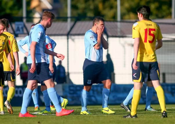 Matthew Tipton is suspended for Ballymena United's County Antrim Shield quarter-final at Crusaders after being sent off against Dungannon on Saturday. Picture: Press Eye.