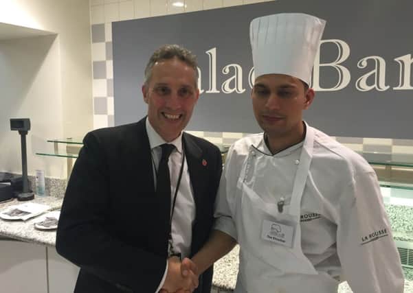 Jayenbra Kaintura from the Khayer, Ballymena with Ian Paisley at the Westminster 'cook-off'