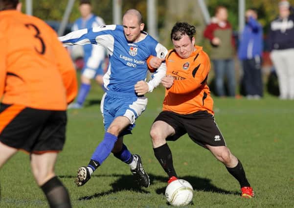 Action from the game between Warren YM and Belvoir FC, at Lisburn Leisureplex. US1544-511cd  Picture: Cliff Donaldson