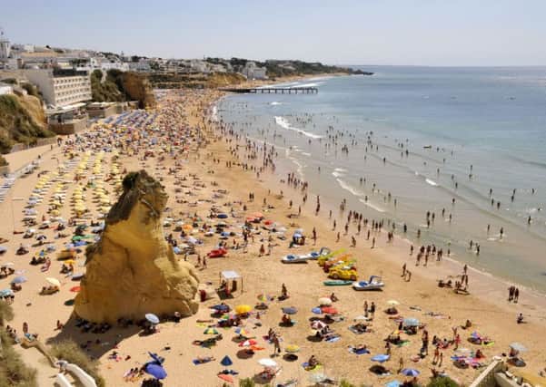 The beaches of the old town in Albufeira before the flooding.