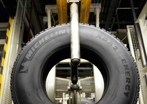 An example of the tyre production process at Michelin's Ballymena factory.