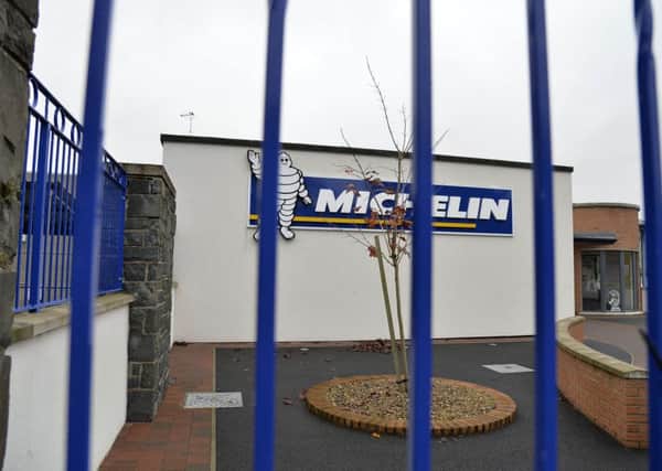 Press Eye - Northern Ireland - 3rd November 2015

Photographer: Stephen Hamilton

General views Michelin factory in Ballymena,

Michelin, Ballymena,  Bad news expected ahead of staff meeting today. The
company has not said what the meeting is for, but political sources have
told the BBC "bad news" is expected.
The factory, which has been operating in the town since 1969, employs about
1,000 people.