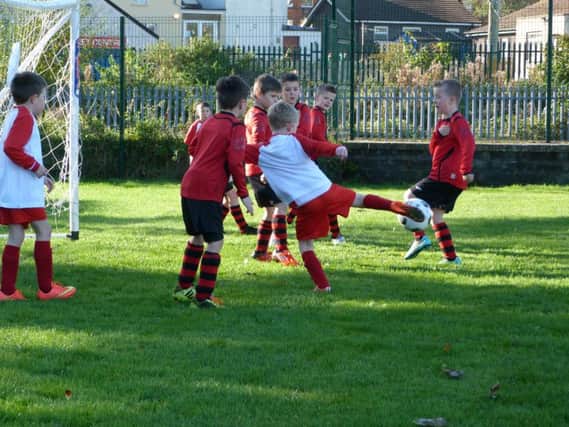 Young footballers in action at the Whitehead Eagles tournament. INCT 44-788-CON