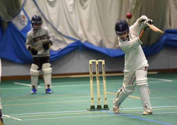 Oscar Gormley pictured at the crease for Ardmore during the NW Warriors Under-11's Cricket League at Bready Cricket Club on Friday night. INLS4415-130KM
