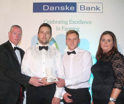 Farm Supplier/Machinery company of the year went to JMK Quads, Banbridge.  Included are Seamus McCormick, Danske Bank, and Diane Black, advertising manager, Farming Life