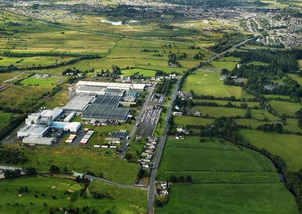 An aerial view of the Michelin complex at Broughshane Road.