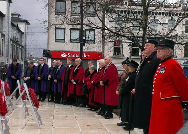 Remembrance Sunday at Londonderry War Memorial. Photo: Olga Cathers