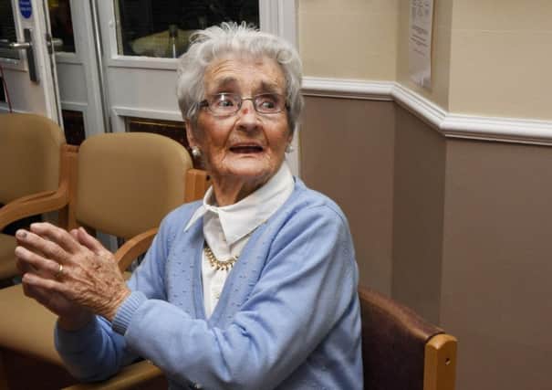 Annie Molloy pictured enjoying her 100th birthday celebrations at the Ardlough Care Home on Saturday. INLS4515-148KM