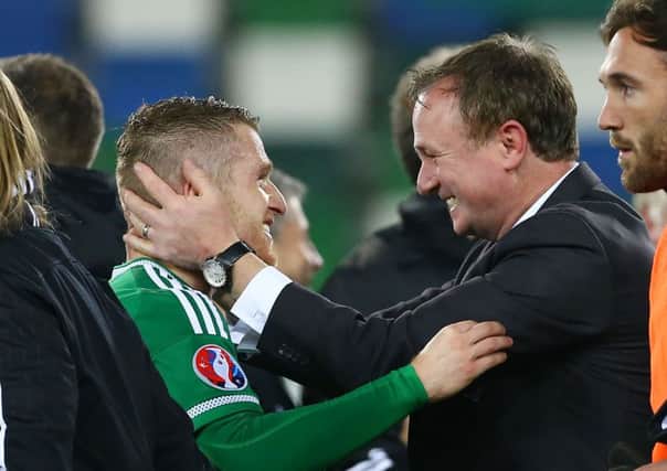 Northern Ireland manager Michael O'Neill and captain Steven Davis. Picture: Press Eye.