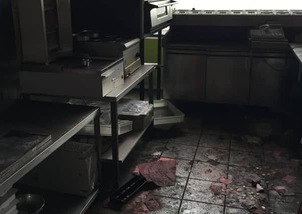 Some of the damage caused to the popular Hot and Spicy takeaway in Legahory