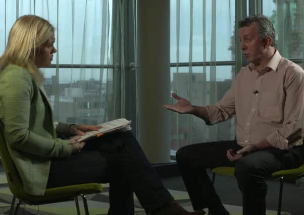 John Conway of Cookstown firm Meteor Electric, speaks to BBC Spotlight reporter Mandy McAuley