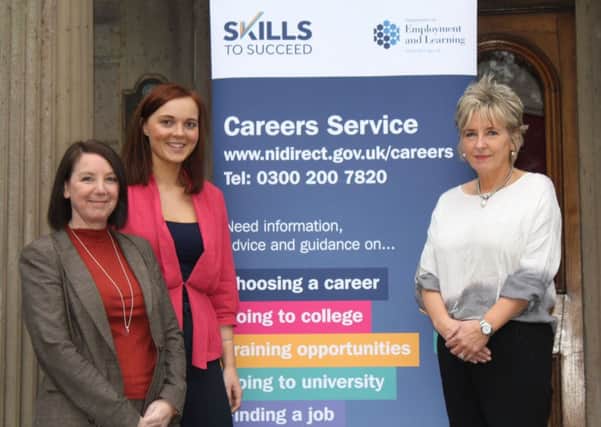 Pictured are Jan Jones, DEL local office manager at Banbridge Jobs & Benefits office, Amy Shannon from the Belmont Estate and Patricia Frazer from DELs Careers Service.