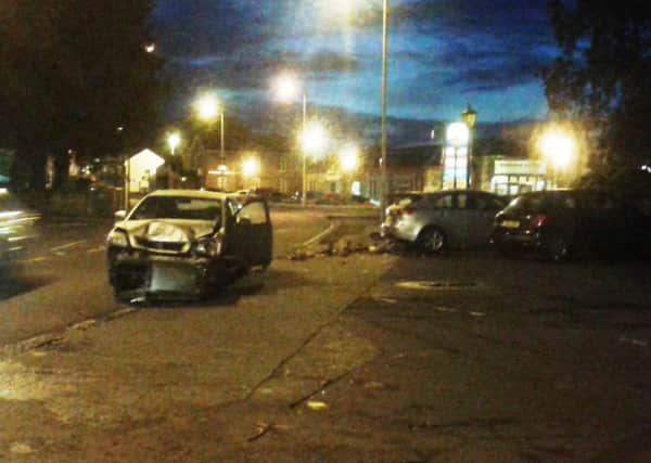 Scene of the crash near Cookstown PSNI station