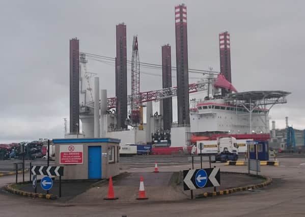 MPI Adventure docked at the Port of Larne.  INLT 47-650-SG