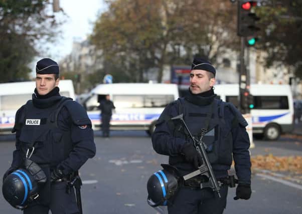 Police activity by the Bataclan concert hall, Paris.