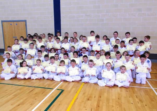 Children from Seven Towers Leisure Centre Karate Club pictured at their recent grading examinations.