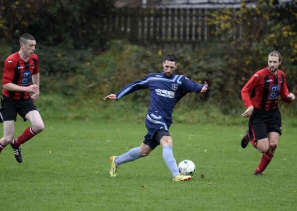 Tullyally Colts striker Andrew Cooke pictured in action during their 3-1 win over Limavady United/Drummond on Saturday. INLS4615-112KM