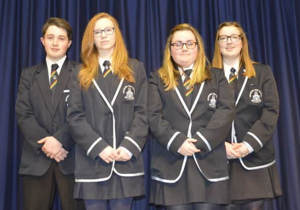 Dromore High School pupils who received the Five Year Full Attendance Award.