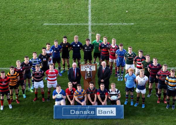 This seasons Danske Bank Ulster Schools Cup, the worlds second-oldest rugby competition, was launched at Kingspan Stadium this week. Photo: Presseye