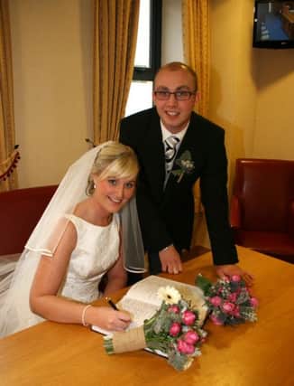 Local newly weds Jonathan and Adele Livingstone from Cullybackey, had to cancel their dream honeymoon to Paris following the horrendous terrorist attack on the city on Friday night.Picture: Kenny Allen