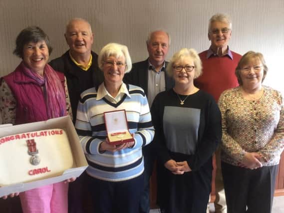 Members of the committee with speaker Rev Lesley Carroll. front row from left: Eleanor Duff chairperson, Carol Anderson, Rev Lesley Carroll speaker, Eilish Norrie membership secretary, back row from left Bob Hedley Treasurer, Gerry Burns and Brian Bolt.