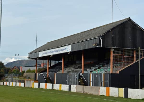 Taylor's Avenue, home of Carrick Rangers. INCT 42-002-PSB