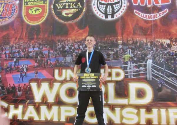 Rhys Anderson who won gold at the WKA world championships last week in Spain.
