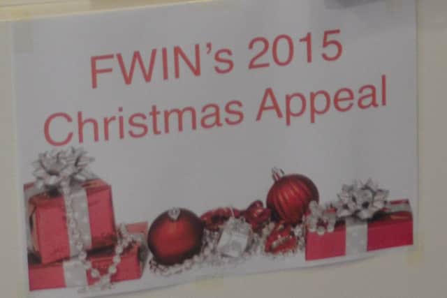 Catherine Cooke, Co-Ordinator at FWIN, launches the FWIN Christmas Appeal.