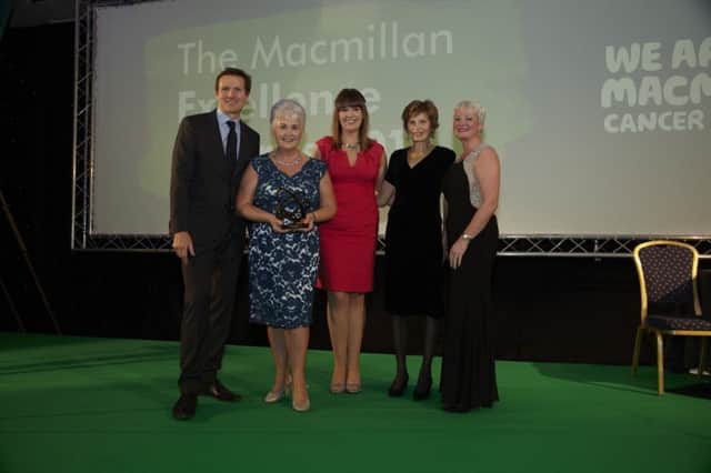 Liz Henderson received her Lifetime Achievement award from her daughter Sarah Henderson at the Macmillan Excellence Awards.Pic by Brendan O'Sullivan