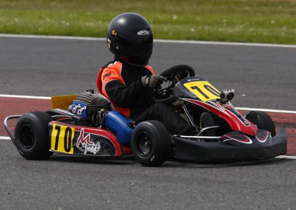 Hasely Crawford pictured doing what he does best during the recent Go Karting Championships.