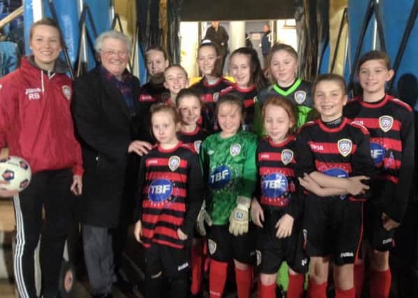 Coleraine Young Ladies pictured with Jackie Fullerton.