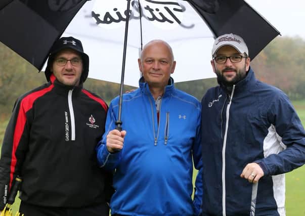 George Kernohan, Michael Barr and Russell McBride who played in Saturday's Winter League competition at Galgorm Castle Golf Club. INBT 46-183CS