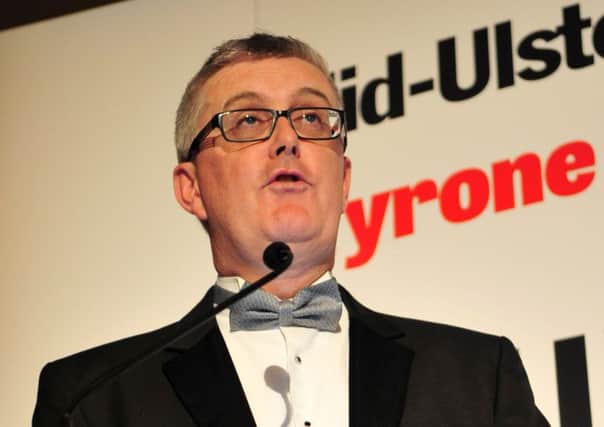 MC for the Mid-Ulster Mail & Tyrone Times 2014 Mid-Ulster Business Awards - Brian MacAuley.INMM4814-379