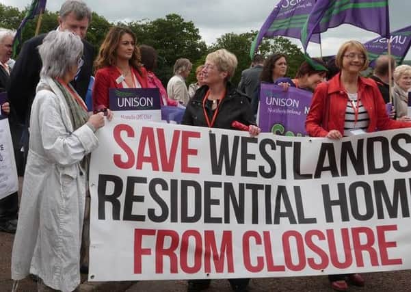 Westlands residents and relatives picket at Stormont