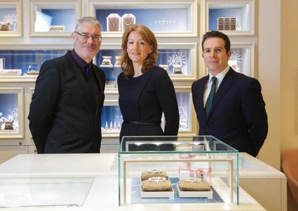 Mark Stewart (left), Centre Manager, Abbeycentre pictured with Jonathan Martin, Associate Director at Lambert Smith Hampton and Criona Collins, Head of Retail at Lambert Smith Hampton.