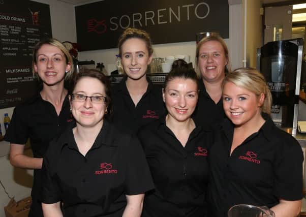 Restaurant Sorrento Head Cook & Duty Manager  Julie Adair and staff members. INBT 49-114JC