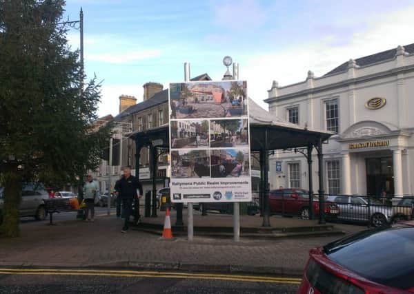 On display: The panel of images recently erected at the Broadway bandstand
