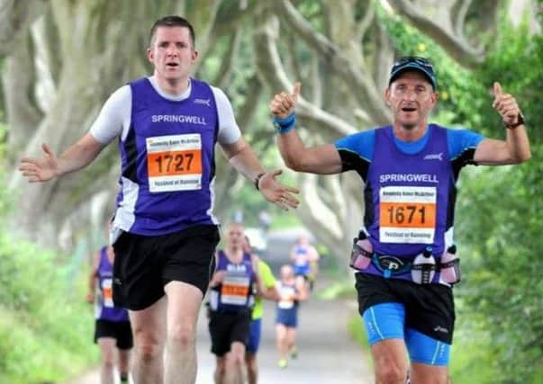 John Butcher (L) and Nigel McNeill - Springwells two prodigious marathon runners
