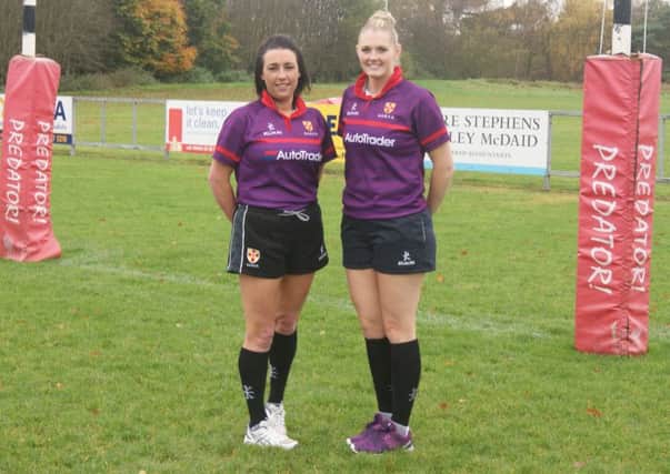 Grainne Crabtree (left) and Glenda Mellon kitted out in their official Ulster Rugby referees kits.