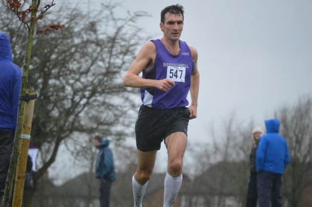 Philip Tweedie - 2nd Overall and 1st MV45 - in action at Malcolm Cup XC