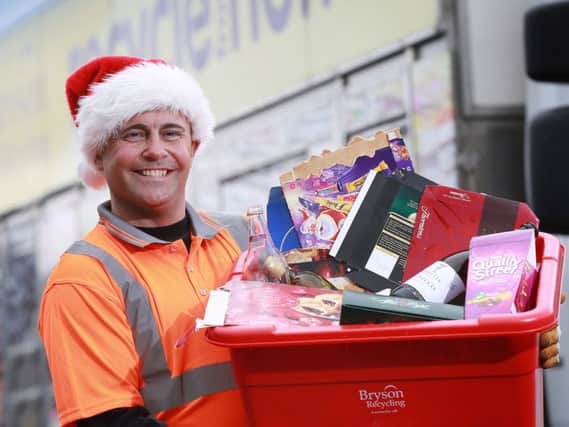 After the gifts are unwrapped and the food is eaten, the festive season often leaves us with a lot of extra rubbish. Remember that many of these items can be recycled in your kerbside boxes, as shown by kerbside driver George Robb.