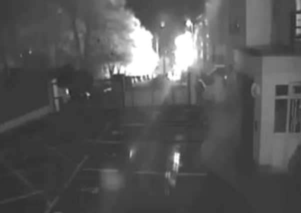 CCTV footage of the explosion at Crawford Square.