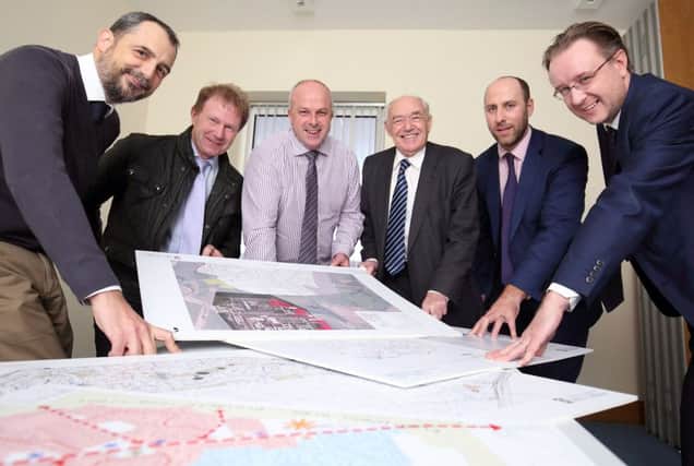 David Worthington, Partner Pragma Planning; Philip Coulter of Coulter Homes; Councillor James Tinsley; Councillor Jim Dillon; Rob Lewis of QTH Ltd and Gary McGhee Head of the Planning & Environmental Law Team for Carson McDowell.