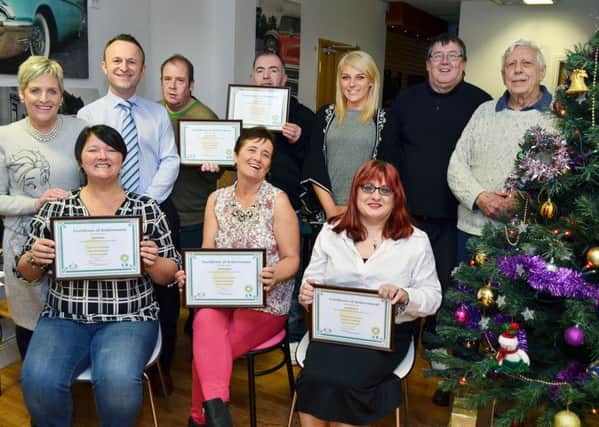 Photographed last week in the Ballymena Hope Centre for their annual graduation ceremony for the "Lets Get Together" programme. Included is Anne Henry, manager, Herbie Park, chair, and tutors, Ben and Danielle and volunteer Richard. INBT 51-814H