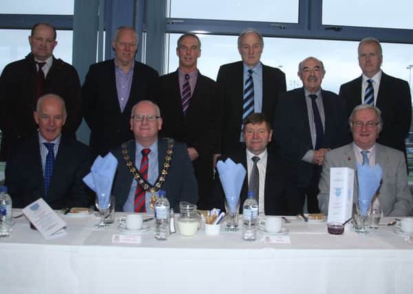Top table guests at Saturday's Ballymena United corporate lunch in the Des Allen Suite.