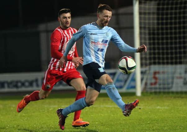 Ballymena United winger Willie Faulkner sustained a fractured arm in Saturday's win over Warrenpoint Town. Picture: Pacemaker Press.
