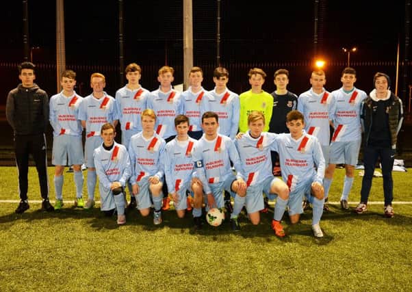 Ballymena United U-17s, who played Carniny Youth at the Showgrounds on Friday night. INBT 51-830H
