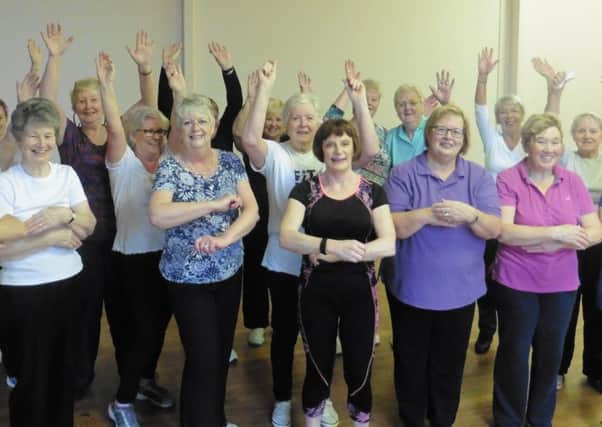 Under the excellent guidance of  Colette about 25-30 members of Muckamore Womens Institute enjoying their Zumba Class.
